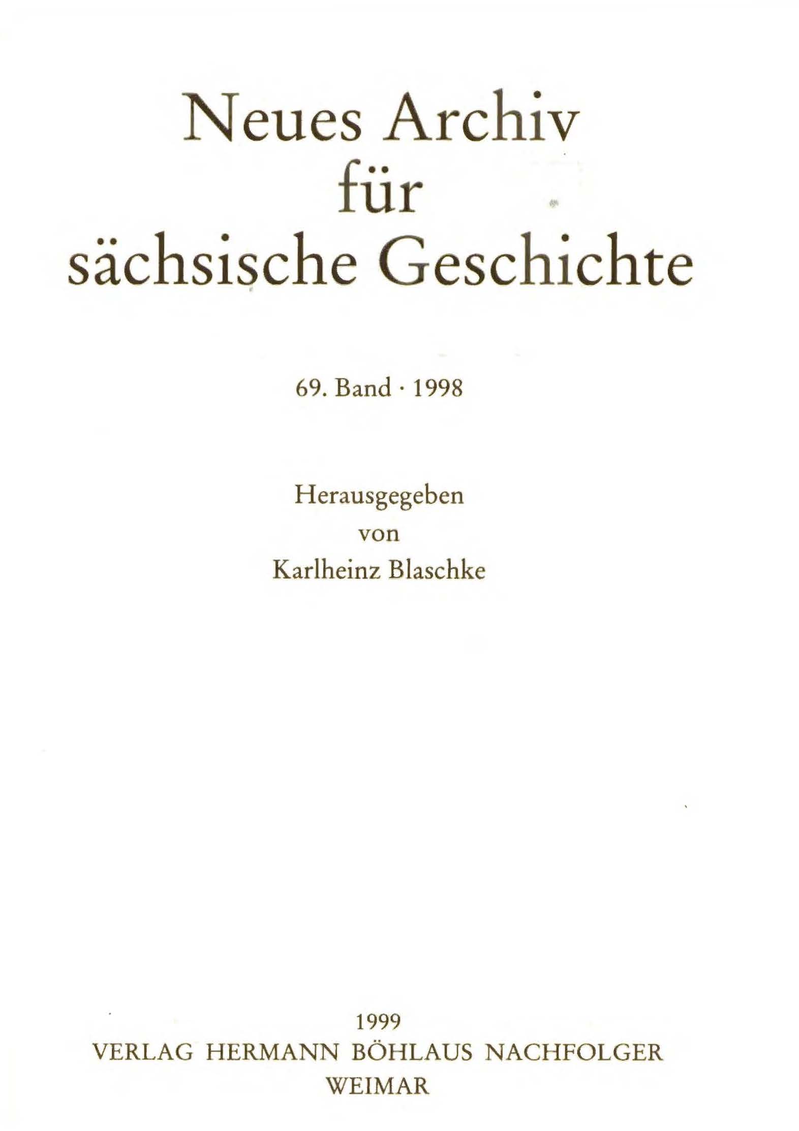 Cover des Neuen Archivs für sächsische Geschichte