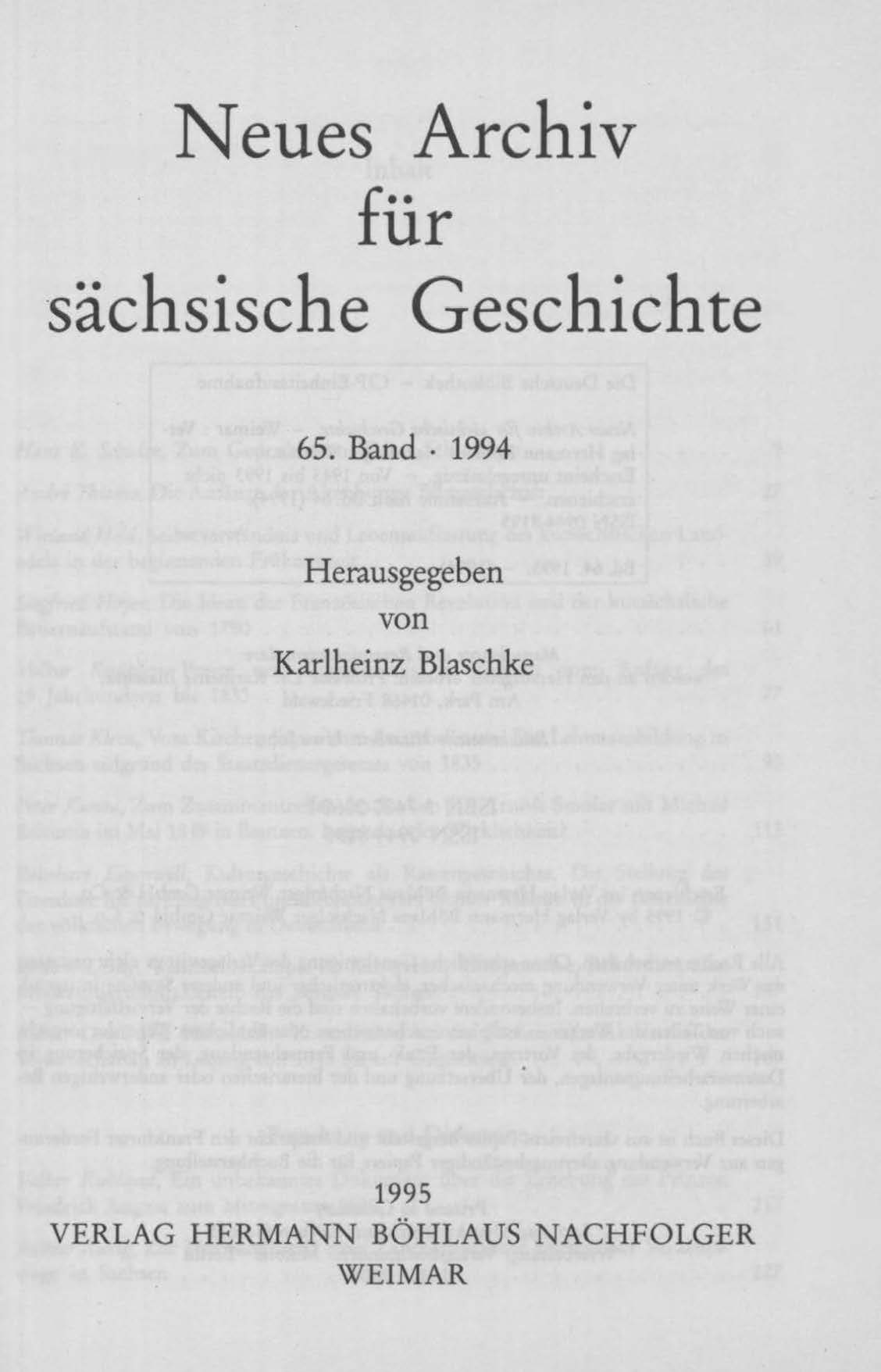 Cover des Neuen Archivs für sächsische Geschichte